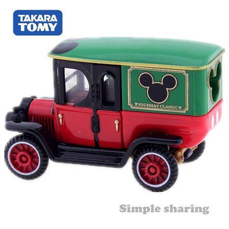 Takara Tomy Tomica Disney Motors DM 01 High Hat Classic Car Mickey Mouse Anime Figure Baby Toys Diecast Funny  Kids Bauble