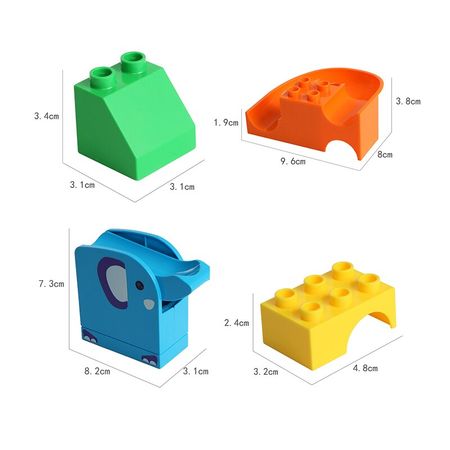 Big Size DIY Building Blocks Maze Race Marble Run Compatible Duploed Blocks Accessories DIY Assembly Bricks Toy For Children