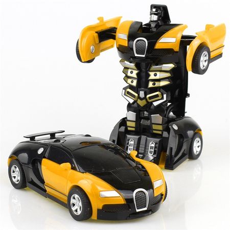 2 IN 1 Deformation Robot Car Model Plastic Mini Transformation Robots Toy For Boys One Step Impact Vehicles Car Children Toys