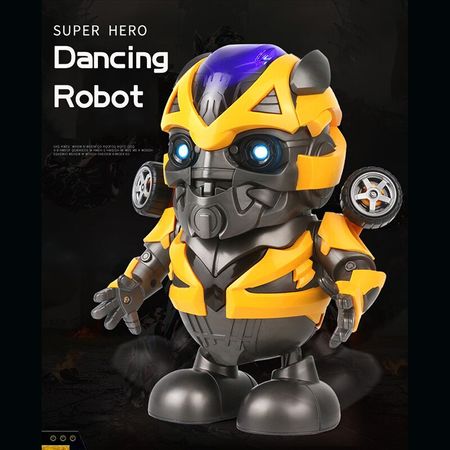 NEW Q-version 20CM Dance Robot Walking Movie model Toys With Music Eyes with Led Light  glows in the dark Toys Gift for Kids