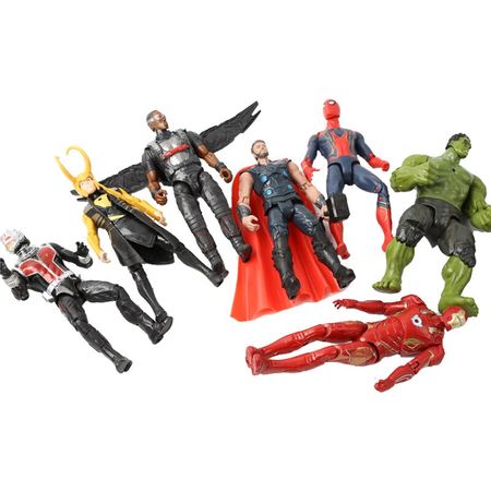 16cm Marvel Avengers Action Toy Figures Super Hero Model Doll Iron Man Spiderman Hulk Thor Thanos Children Toy Birthday Gift