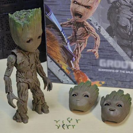 Hot Toys 1:1 Marvel Guardians of The Galaxy Avengers Cute Baby Tree Man Joints Moveable BJD Action Figure Toys
