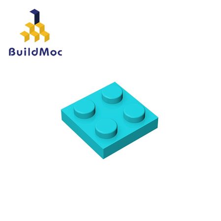 BuildMOC Compatible Assembles Particles Plate 3022 2x2 For Building Blocks DIY LOGO Educational High-Tech Spare Toys