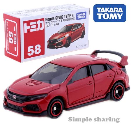 Takara TOMY Tomica NO.58 Honda Civic TYPE R 1:64  Diecast Miniature Car Model Kit Funny Magic Baby Toys Collectibles