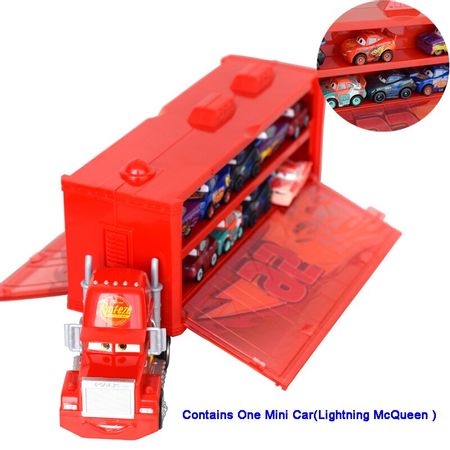 Original Disney Pixar Cars Mini Racers Lightning McQueen Mack Transporter Truck Toys Set FLG70 Diecasts Toy Vehicles Boy Gift