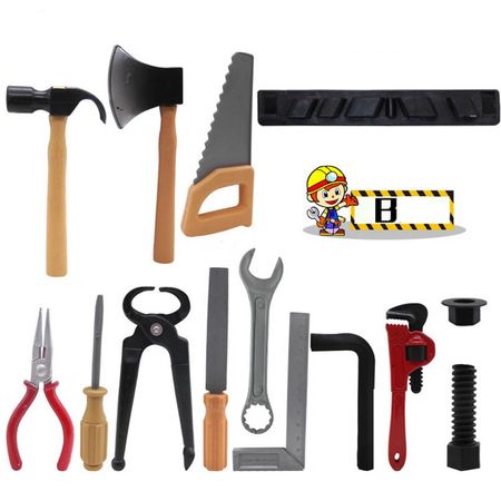 14Pcs/set Simulation Repair Drill Tools Toys For Boys Pretend Play Model DIY Tool Play House Garden Toy Kit Children Gifts