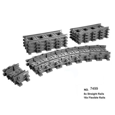 60205 7896 City Train Track Rail Straight Rails Curved Rails Figure Blocks Fit lego Construction Building Bricks Toys