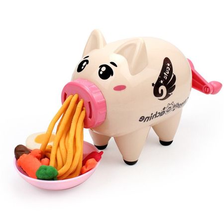 Kids Play Dough Pig Noodle Machine Colored Clay Plasticine Mold Tool Kit Creative 3D Educational Nontoxic Handmade DIY Clay Toys
