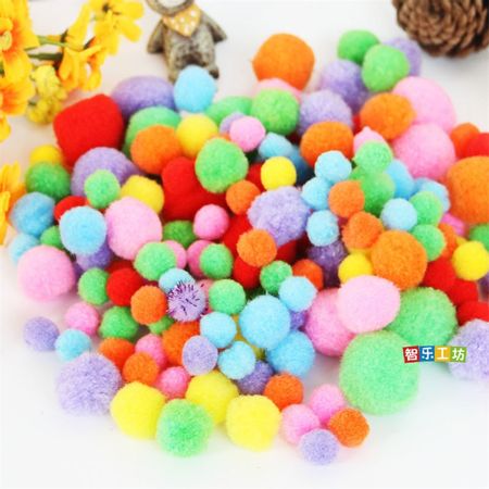DIY Colorful Plush Stick Soft Fluffy Pompoms Handmade Art Crafts Toys For Kids  Doll Eyes Toy Accessories Baby Creativity Gifts