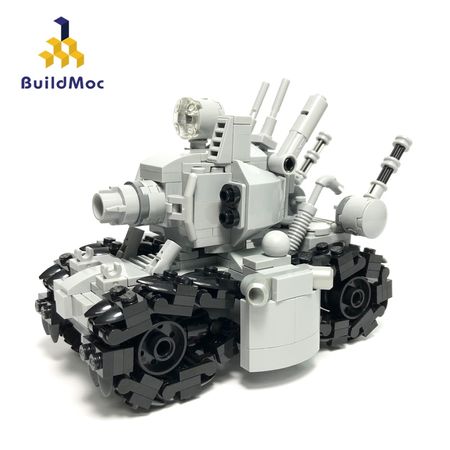 Buildmoc Action Figure Metal Slug Tank SUPER 24110 Super Vehicle 001 Assembled model Toys Gray figurine gift Educational Kids