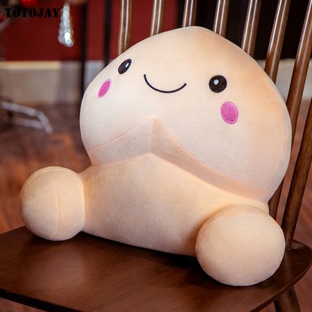 Cute Penis Plush Toys Stuffed Dick Trick Doll Real-life Smile Penis Plush Soft Car& Waist Pillow Home Decor Gift for Lovers Kids