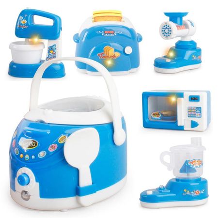 Mini Size Household Appliances Kitchen Toys Children Pretend Play Kitchen Accessories Toy Toaster Cooker Toys for Girls