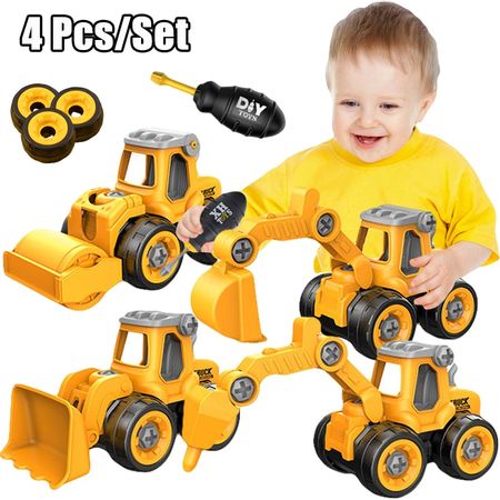 Children DIY Disassembly Engineering Vehicle Model Toys Early Education toys For Kids Boys Toys Nut Disassembly Loading Toys