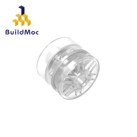 BuildMOC 55981Wheel 18mm x 14mm with Pin Hole Fake Bolts and Shallo For Building Blocks Parts DIY Educational Tech Parts Toys