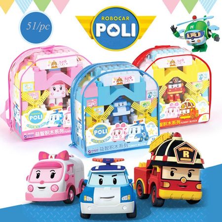 ROBOCAR POLI educational large particle building block toy multifunctional assembling early education toy as a gift for children