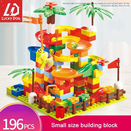 Building Blocks Toys Marble Race Run Small Size Funny Slide Bricks Have Base Plate Educational Constructor Toys for Children