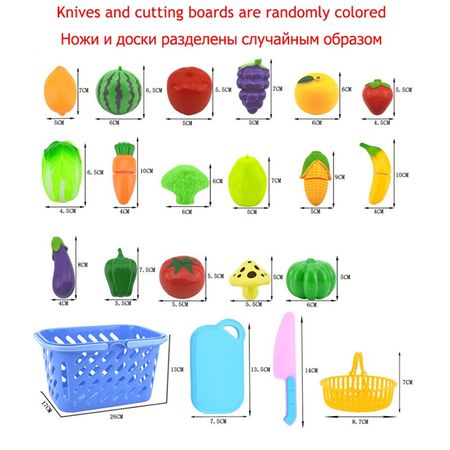 Children Kitchen Pretend Play Toys Cutting Fruit Vegetable Food Miniature Play Do House Education Toy Gift for Girl House Toy
