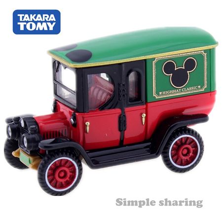 Takara Tomy Tomica Disney Motors DM 01 High Hat Classic Car Mickey Mouse Anime Figure Baby Toys Diecast Funny  Kids Bauble