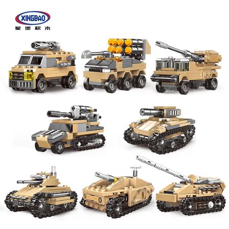 XINGBAO 13005 Lepined Military Army Series 8 IN 1 The Mirage Tank Model Kit Building Blocks Armored Vehicles KIDS DIY TOYS Gifts