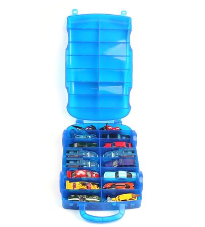 Hot Wheels Car Model Storage Box Holds 16 Piece Hotwheels Cars Toy Parking Lot Portable Two-Way Folding Models Movable Wheels