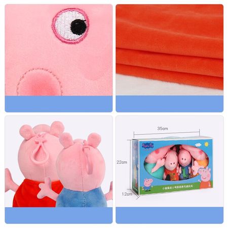 4Pcs /set Original Peppa George Pig Family Stuffed Plush Toy Exquisite Gift Box Set Peppa Soothing Rag Doll Children Baby Gifts