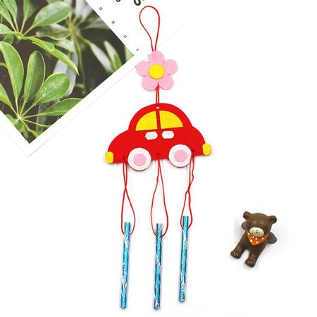 4Pcs/set Children DIY Wind Chimes Handmade Craft Toy Kits Wind Bell Arts Cartoon Hangings Stickers Kids Windbell Toys For Girls