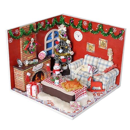 Doll House Miniature DIY Dollhouse With Furnitures Wooden House Toys For Children Christmas Birthday Nordic Time Gift TW8
