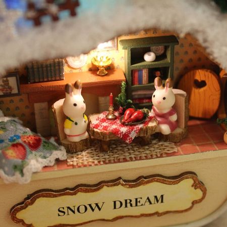 Handmade Doll House 3D Furniture DIY Miniature Doll House Wooden Dollhouse Miniatures Kits Toys for Christmas Birthday Gift