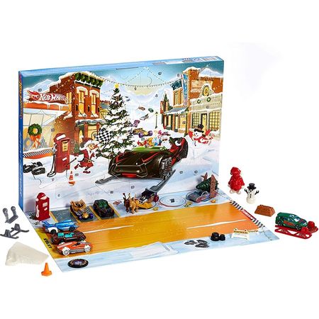 Original Hot Wheels Advent Calendar Car and Accessories Metal Car Hot Toys for Children Christmas Toys Diecast Toy Car Kids Gift