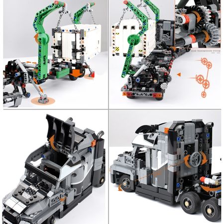 1202+PCS Container Truck Model Block Vehicles Car Building Blocks Technic Car DIY Bricks Educational Toys for Children Gift