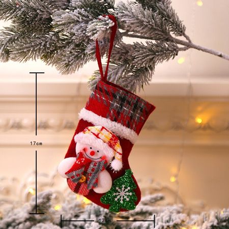 1PC Small Scale Christmas Gift Bags Christmas Stocking 3D Image Holders Kit Felt Ornaments Xmas Tree Decor Gift Bags for Kids