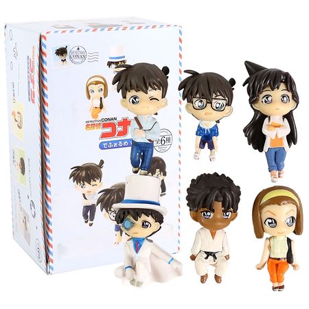 PUTITTO Series Detective Conan Figure Complete Gashapon Collectible Mascot Toys 6pcs/set