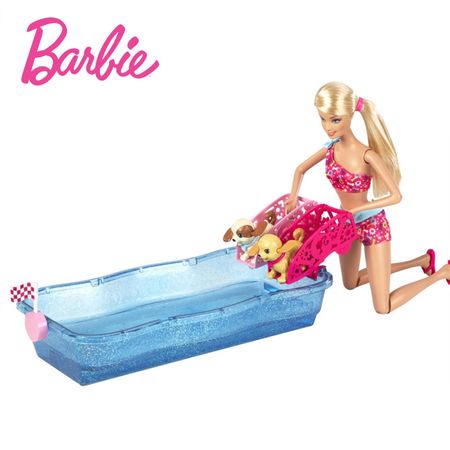 Originals Swimming Game With Bath Swim & Race Pups Dog  Girl Barbie Doll For Birthday Gift Toys Boneca Juguetes bonecas