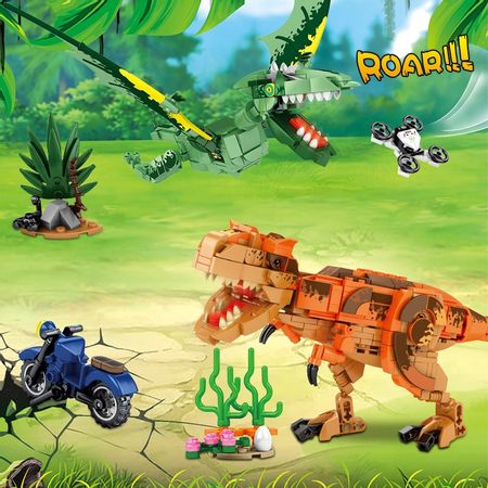 City Jurassic World Mechanical Dinosaur Bricks Creator Technic Car Motorcycle Building Blocks Figures Bricks Toys for Children