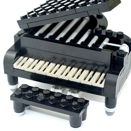 MOC Bricks City Accessories Piano Keyboard Figure Building Blocks DIY Scenes Blocks Parts Toys Set  Children Christmas Gifts