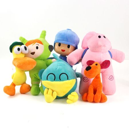 6pcs/lot  Pocoyo Plush Toys Pocoyo 15-30cm Elly Pato Loula Little Boy Sleepy Bird Soft Stuffed Toy for Kids Children Gifts