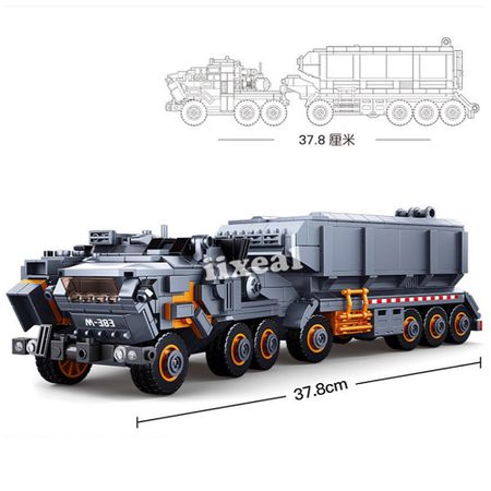Technic Fit Lego Military Tank Cargo Van Transport Truck Building Blocks City Wandering Earth Carrier Car Police Bricks Toys