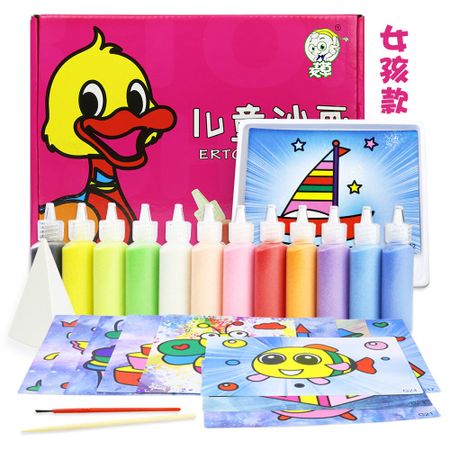 New Kids DIY Sand Painting Sets Toy for Children Kindergarten Handmade Picture Paper Craft Sand Draw Art Baby Drawing Board Toys