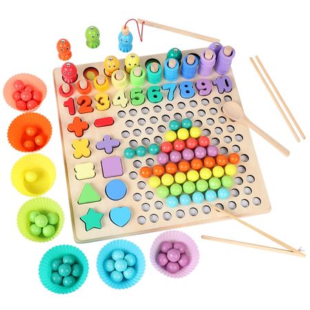 Beads Game Montessori Early Childhood Children Wooden Clip Ball Puzzle Parent-child Interactive Toy Children Gift Education Gift