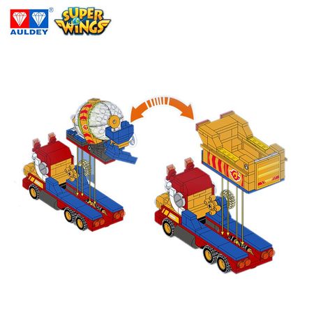 AULDEY Super Wings Small Particle Building Blocks Bricks Remi's Robo Rig Transforming Toy Vehicle Set, Birthday Gift for Kids
