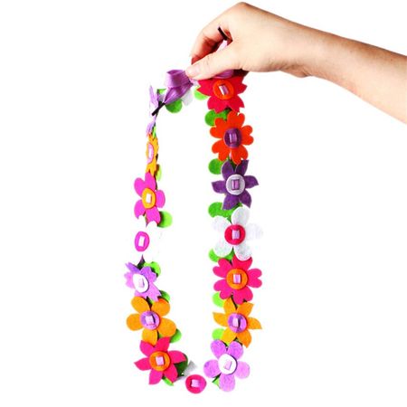 3PCS DIY Non-woven Necklace Flower DIY Handmade Wreath Garland Creative Children Toys Exquisite Safety Crafts Toy Girls Gifts