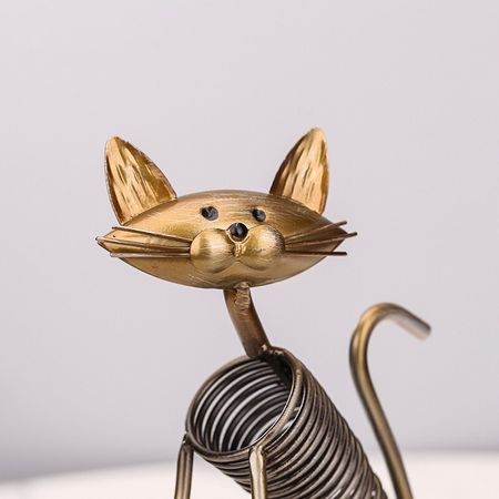 Three Cats Figurines Crafts  Three Kittens Handmade Metal Sculpture Collection Iron Home Decoration Accessories Creative Gift