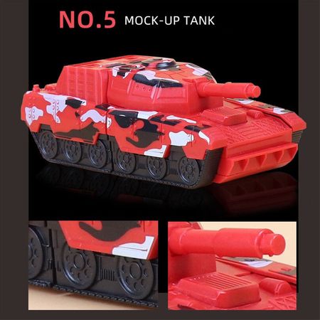2 IN 1 Deformation Robot Tank Model Car Inertial One Step Impact  Transformation Toy For Boys Figures Military Vehicles Tank Toy