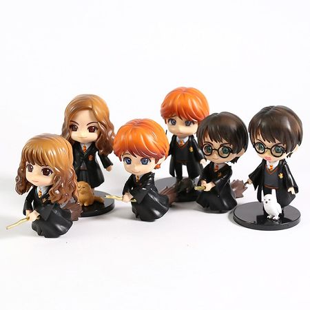 6pcs/lot Big Eyes QPosket Weasley Ron Hermione Granger Snape Action Figure Toy Doll Birthday Gifts