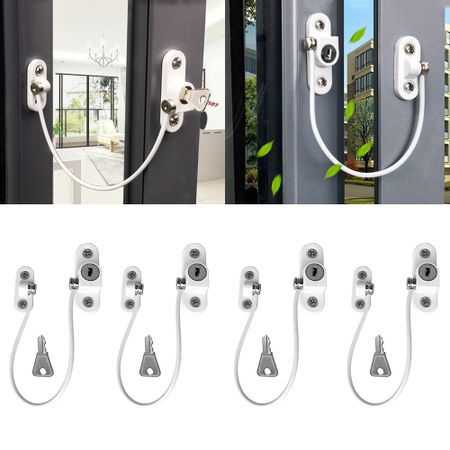 4 Pcs/Set Child Protection Lock Stainless Steel Window Locks Baby Safety Security Window Stopper Lock Child Window Guard Limiter