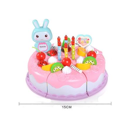 37Pcs/set DIY Cake Toy Cutting Food Fruit Kitchen  Birthday Toys Kids Plastic Pretend Play Girls Simulation Cocina De Juguete