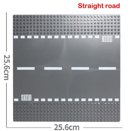 Building Blocks Base Plates Road Plate Straight Crossroad Curve Block Compatible Legoing Toys Base Plates Toys for Kids