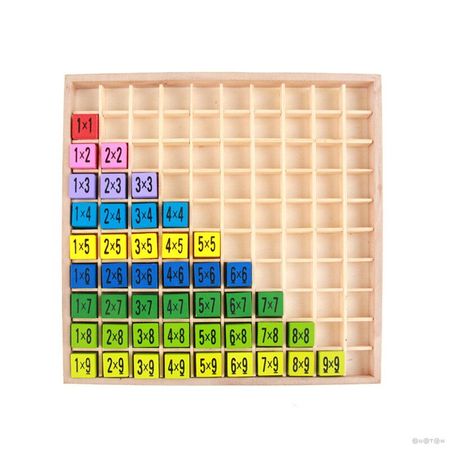Montessori Educational Wooden Toys for Children Baby Toys 99 Multiplication Table Math Arithmetic Teaching Aids for Kids