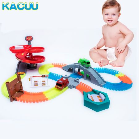 Tracks For Funny Accessories Turntable Arch Bridge Crossroads For 7.5CM Glowing Race tracks Creative Toy Gifts For Kids