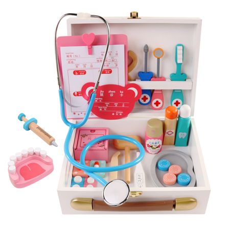 wooden toy doctor kit